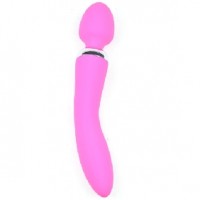 Wand Massager 20 Function Dual Vibrators Rechargeable Pink, BOTH ENDS VIBRATE INDEPENDENTLY